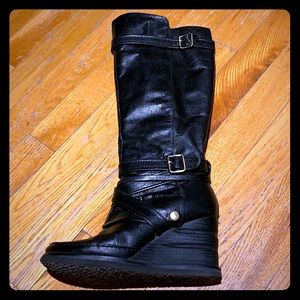 Miz Mooz wedge black leather boot